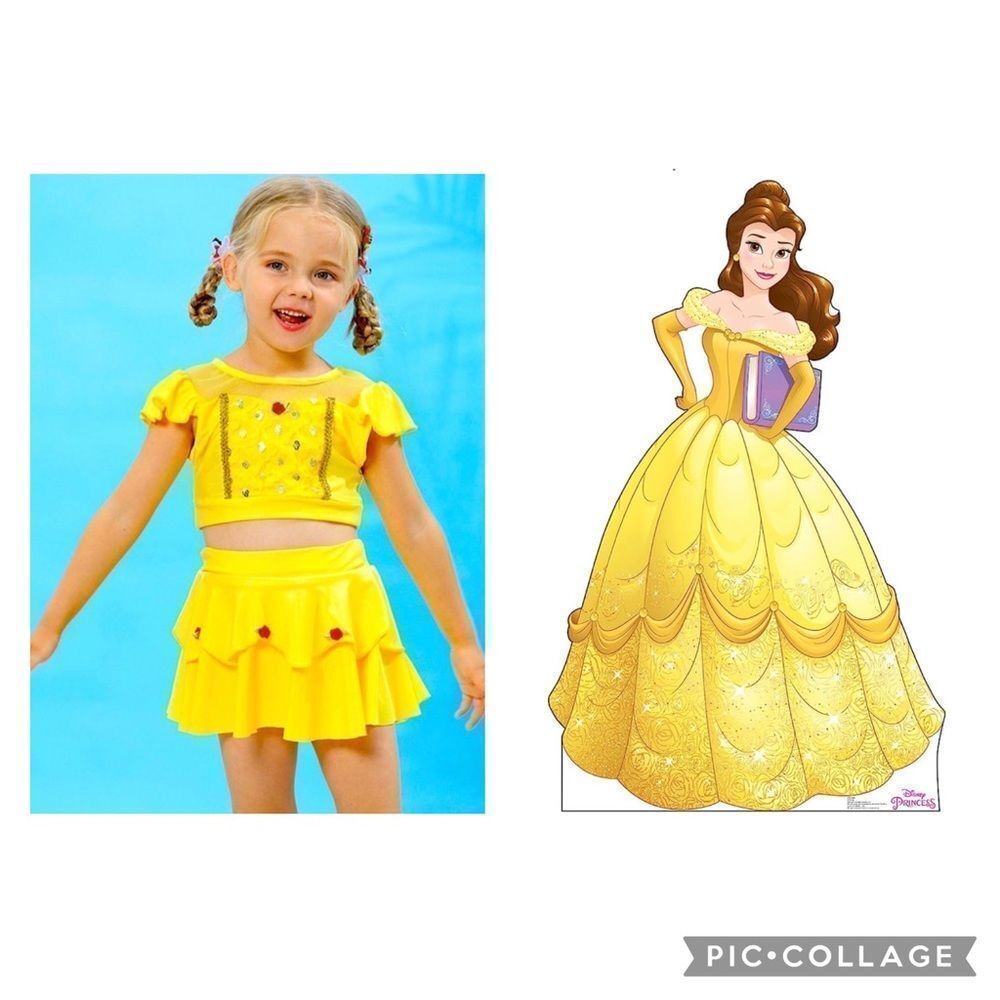 Sz 4  “Belle” Princess swim suit! Brand New!